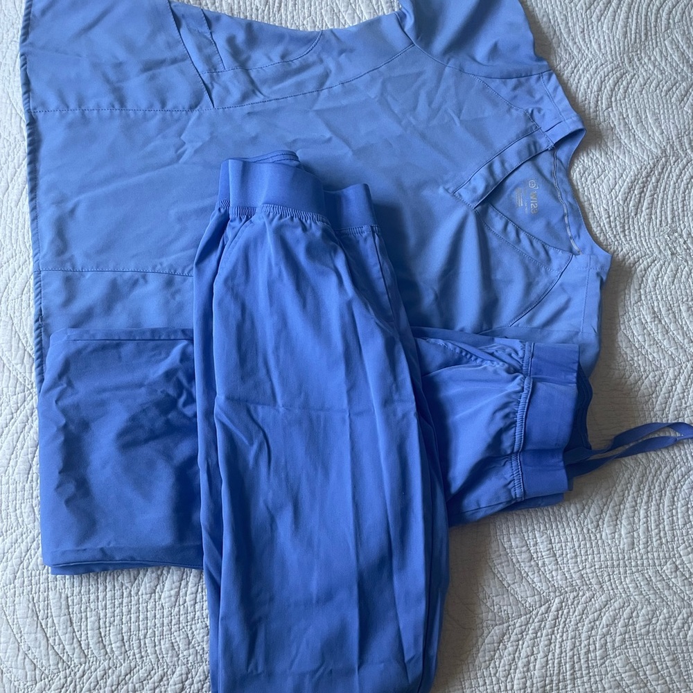 Lot of Adar hospital scrubs. Excellent condition. Blue. Size small.